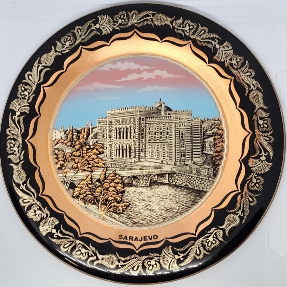 VNTG Sarajevo Souvenir Etched Metal Plate